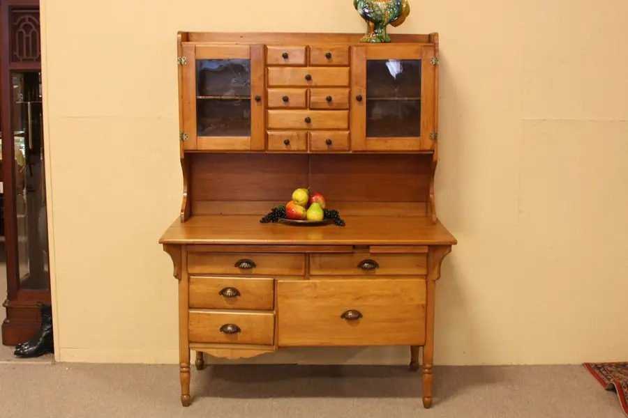 Photo of Country Pine Antique Bakers Table, Spice Cabinet