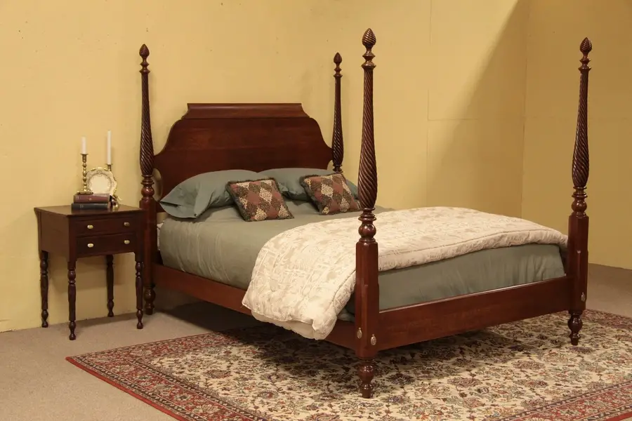 Photo of Ethan Allen Heirloom Cherry Poster Queen Bed
