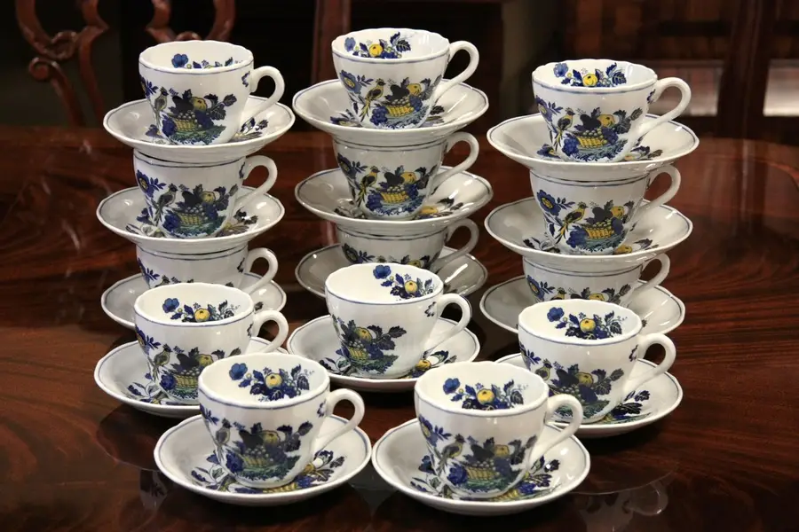Photo of 14 Copeland Spode Blue Bird Cups and Saucers
