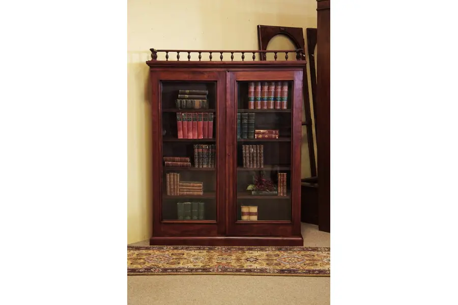 Photo of Victorian Cherry Bookcase, Original Glass Doors