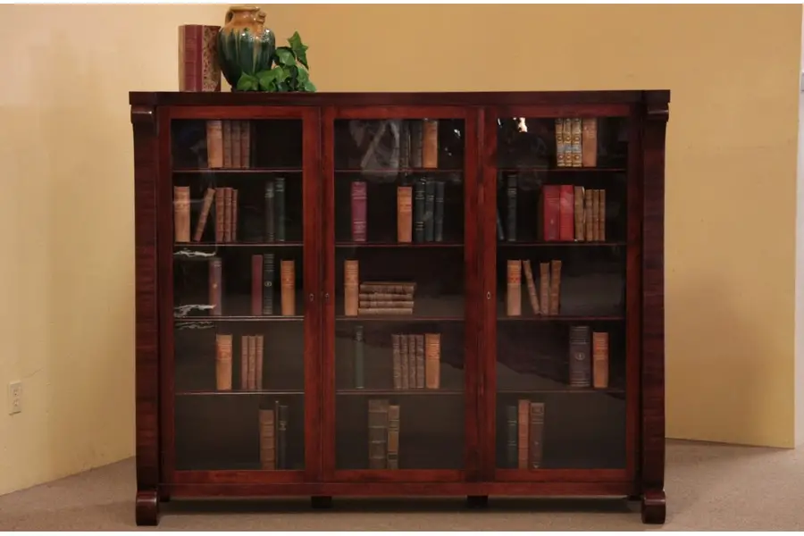 Photo of Antique Triple Mahogany Bookcase
