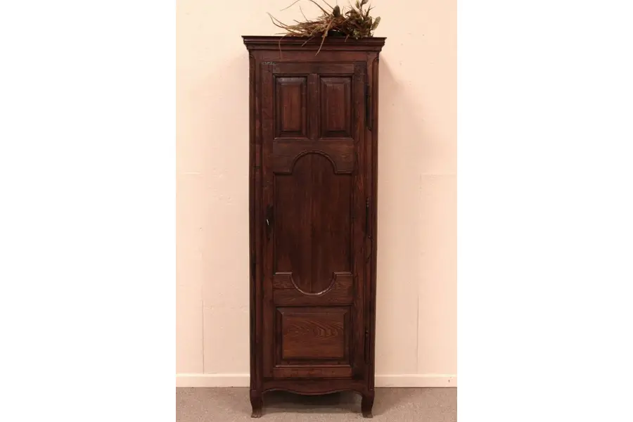 Photo of French Antique Carved 1800's Oak Armoire Bonnetiere