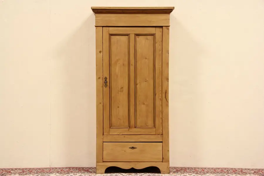 Photo of Country Pine 1880 Antique Armoire or Cupboard