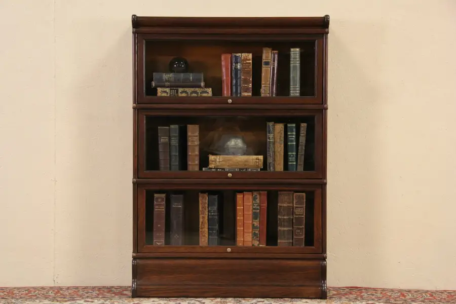 Photo of Lawyer or Barrister 3 Stack Pat. 1897 Antique Wernicke Oak Bookcase