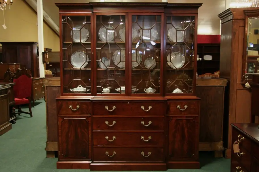 Photo of Mahogany Georgian Breakfront China Cabinet /Bookcase