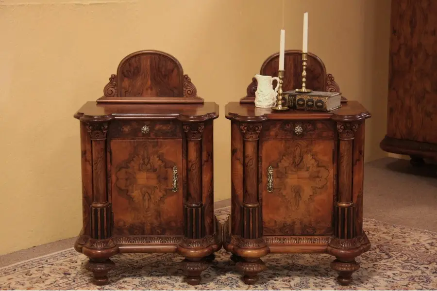 Photo of Pair of Renaissance Carved End Tables or Nightstands