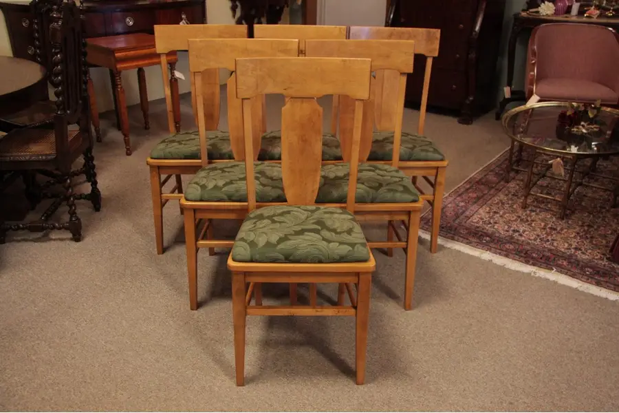 Photo of Set of 6 Antique Maple Dining Chairs