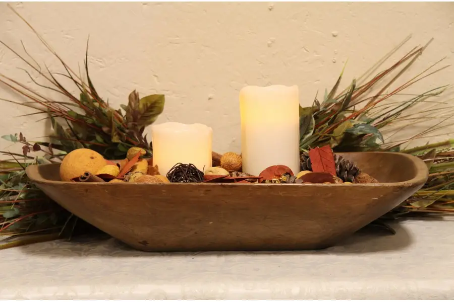 Photo of Primitive Country 20" Wooden Dough Bowl