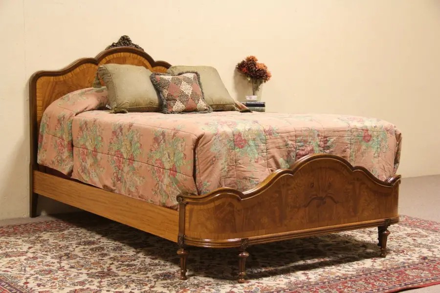 Photo of Satinwood Marquetry 1925 Full Size Bed