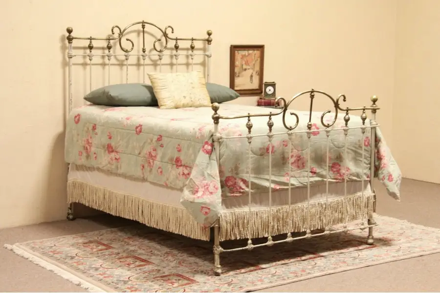 Photo of Victorian Brass & Iron Antique 1895 Full Size Bed