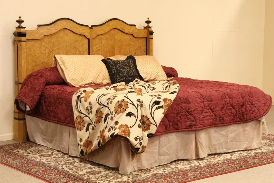 Photo of Birdseye Maple & Ebony King Size Bed Headboard
