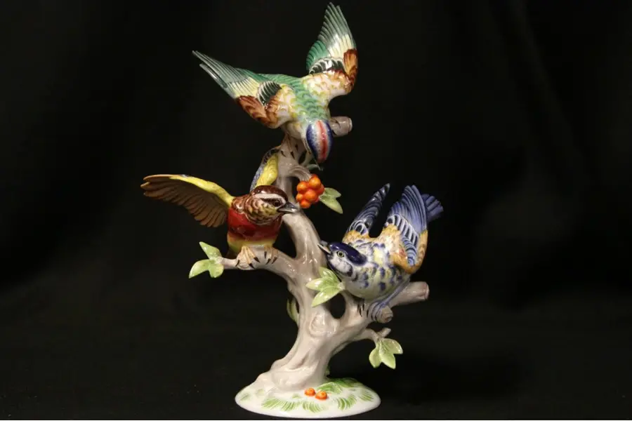 Photo of Porcelain Birds, Signed H. Meisel, Rosenthal