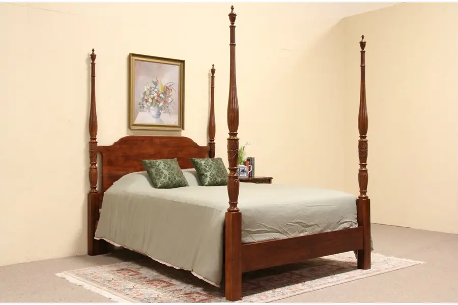 Photo of Keller Queen Size Rice Poster Bed