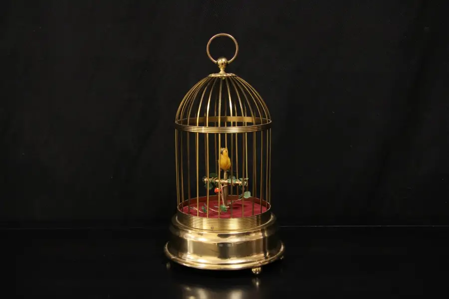 Photo of Musical Singing Animated Bird in a Cage, Germany 1930's