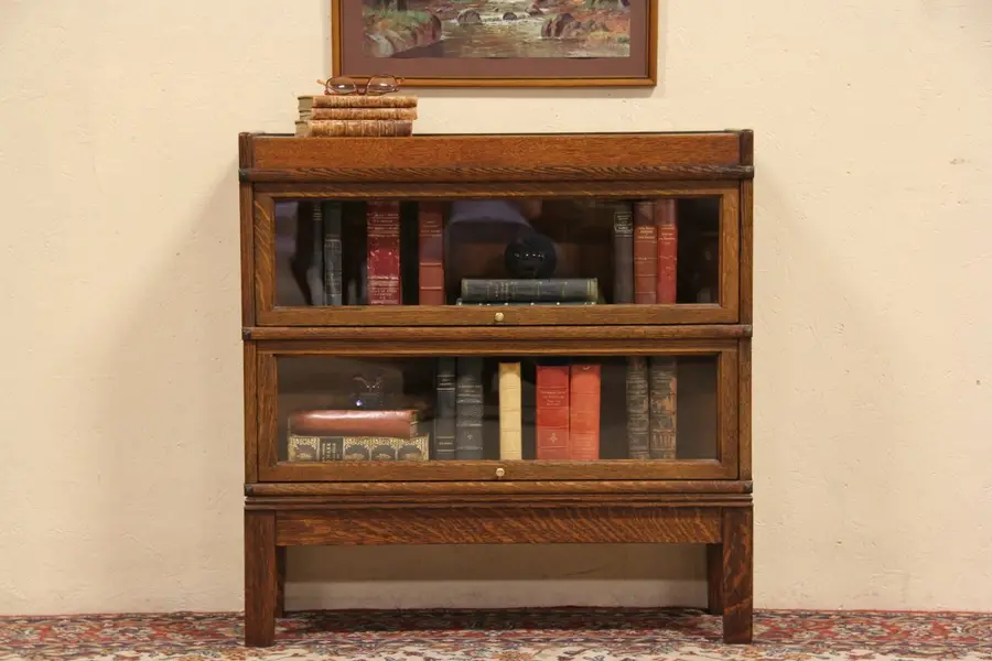 Photo of Globe Wernicke Oak 2 Stack 1910 Lawyer Bookcase