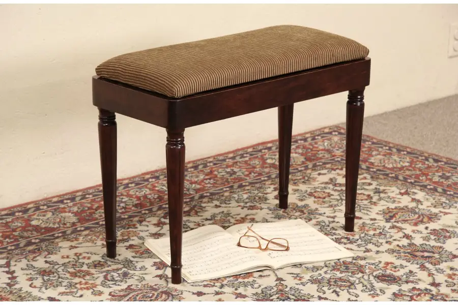 Photo of Piano, Organ or Hall Bench, 1940's Vintage, New Upholstery