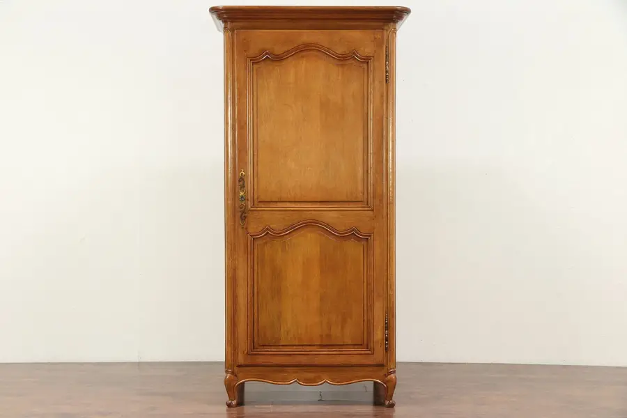 Photo of Country French Carved Oak Antique Armoire, Wardrobe or Closet