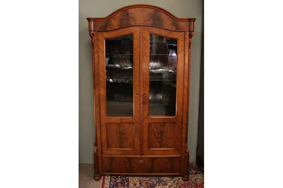 Photo of Arched 1890's Mahogany Curio or China Cabinet