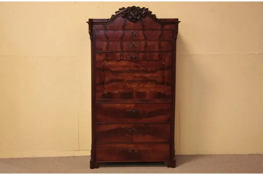 Photo of Empire Biedermeier Antique Mahogany Secretary Desk