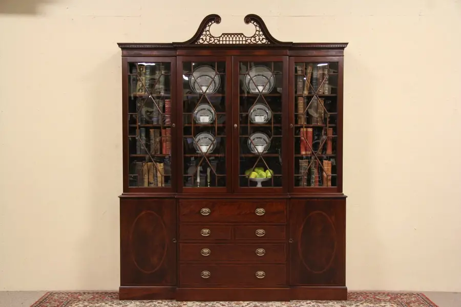 Photo of Baker Breakfront China Cabinet or Bookcase