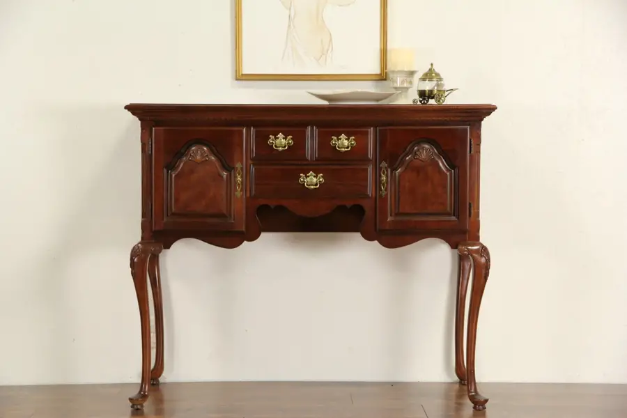 Photo of Lexington Signed Cherry Vintage Server, Sideboard or Hall Console Table