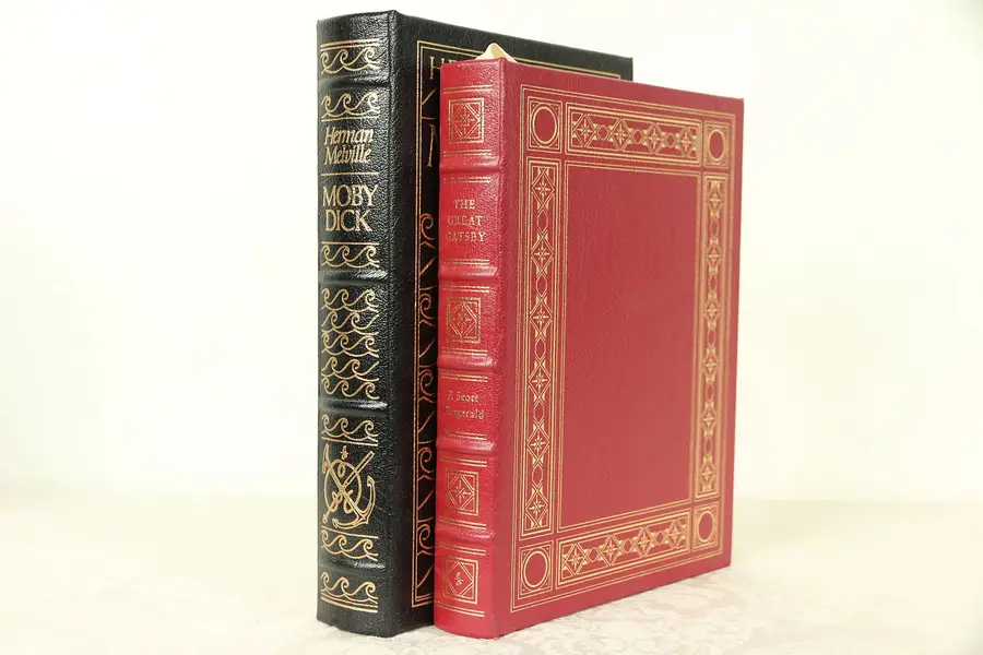 Photo of Great Gatsby & Moby Dick Leather Bound Books, Easton Press