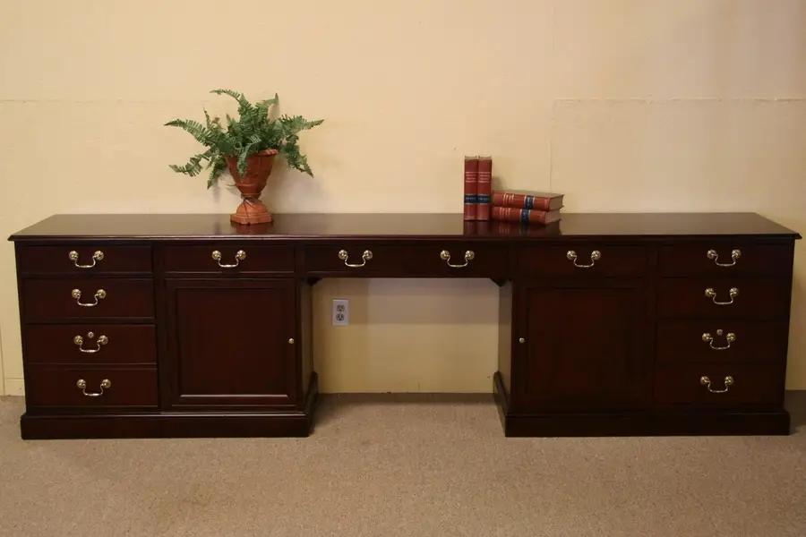 Photo of Computer Desk or Credenza, Lateral Files, Baker