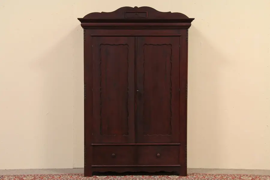 Photo of Pennsylvania Dutch or Amish Country Pine Wardrobe