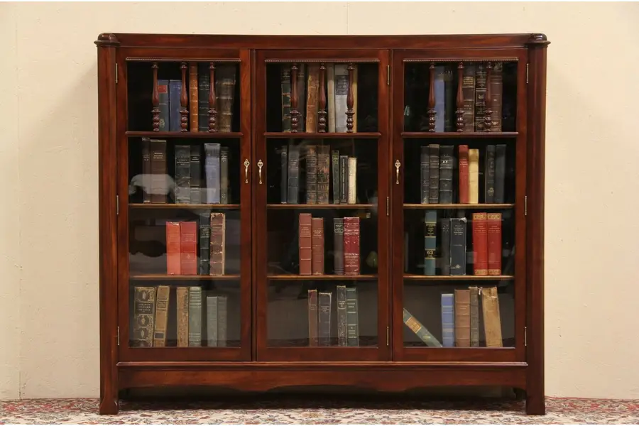 Photo of Mahogany 1900 Antique Triple Bookcase