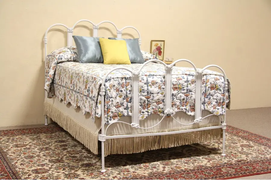 Photo of Victorian Iron Full Size 1890's Antique Bed