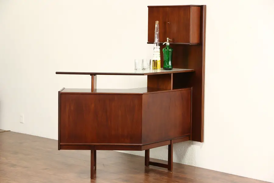 Photo of Midcentury Modern 1960 Vintage English Teak Right or Left Bar Cabinet