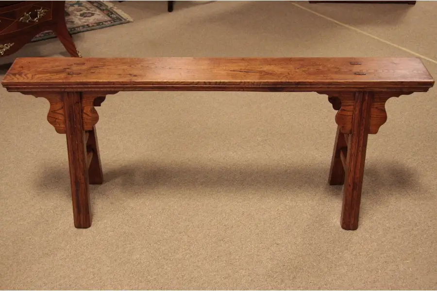 Photo of Chinese Antique Elm Narrow Country Bench