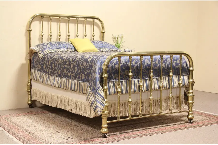 Photo of Brass Antique Chicago 1900 Bed, Full or Queen Size