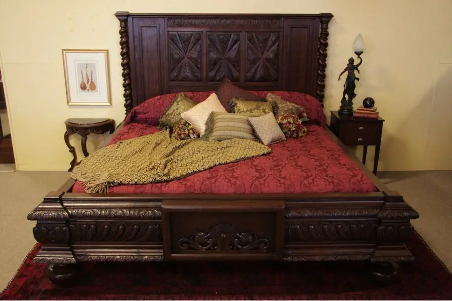 Photo of Renaissance Carved Oak King Size Bed