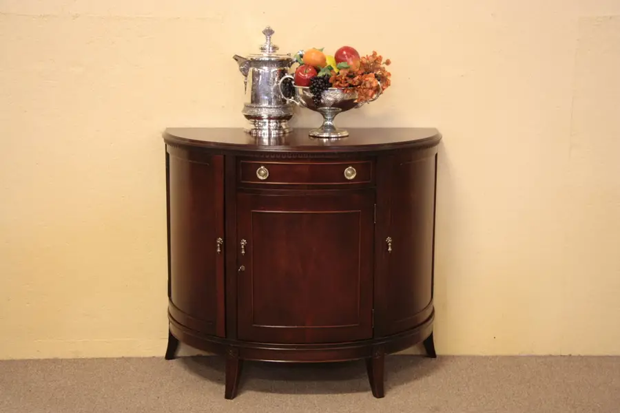 Photo of Demilune Half-round Mahogany Bar Cabinet