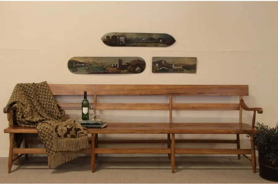 Photo of New England 8' Antique Settee or Deacon's Bench