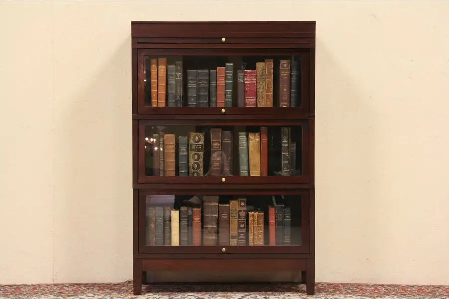 Photo of Hale 3 Stack Walnut Barrister Bookcase B