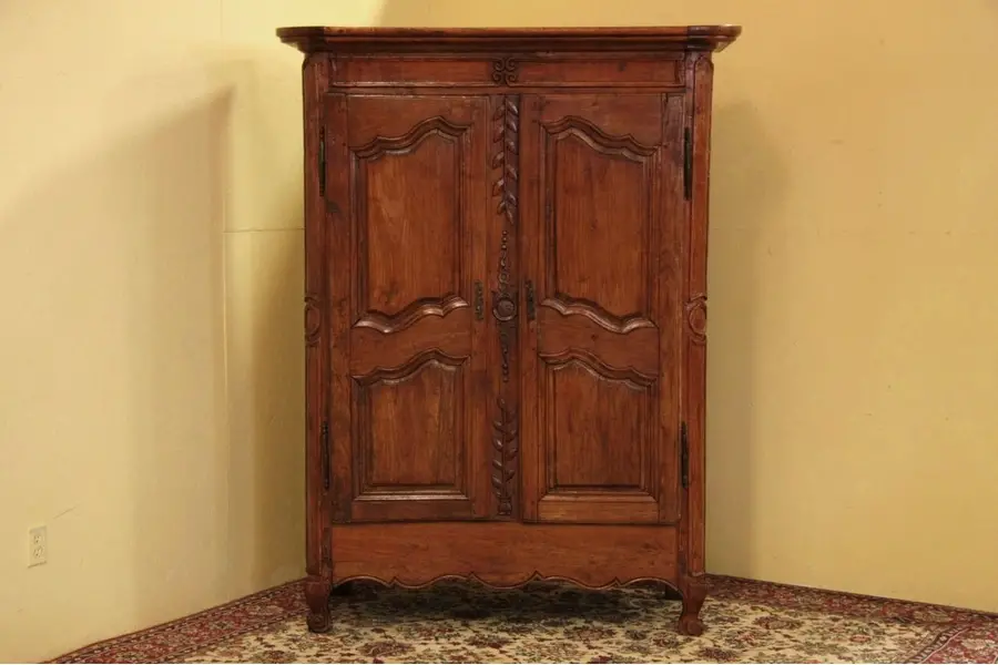 Photo of French Country 1780's Carved Fruitwood Armoire