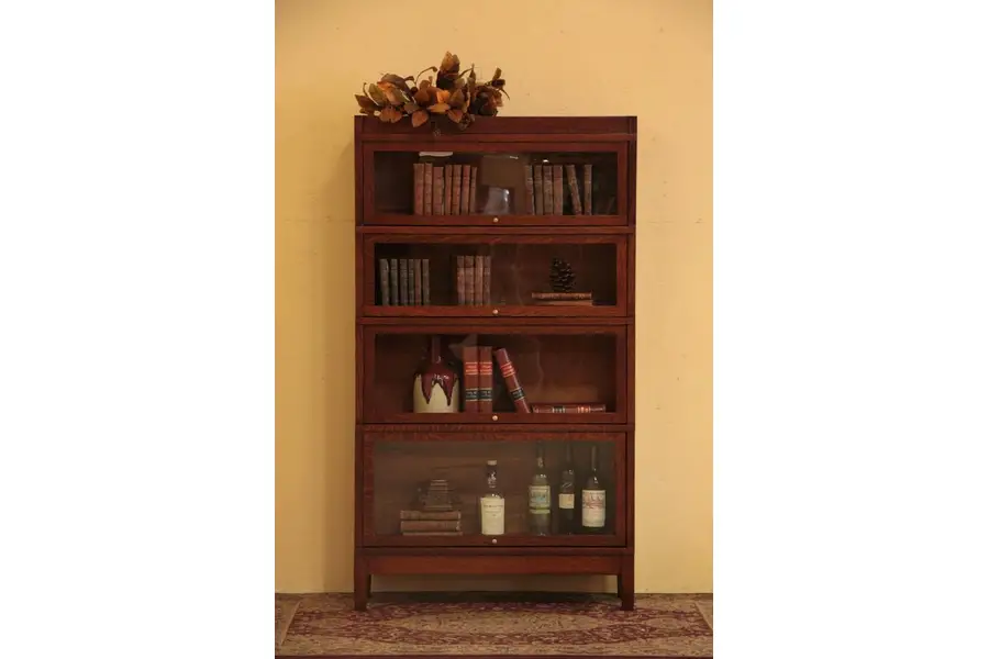 Photo of Arts & Crafts Oak Stacking Lawyer's Bookcase