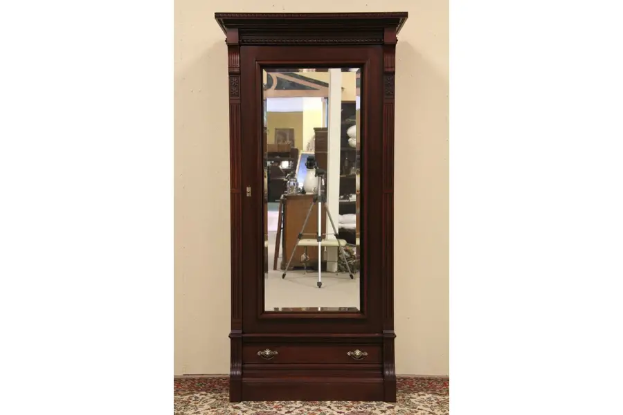 Photo of Eastlake Armoire, Beveled Mirror
