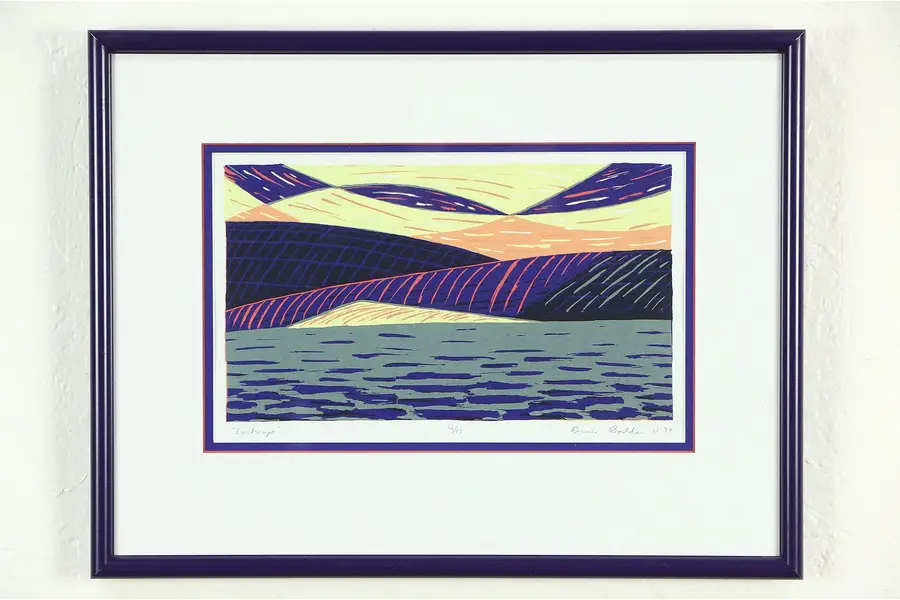 Photo of Landscape Serigraph or Silk Screen, Kewaskum, WI, 1994, Signed Bruce Bodden