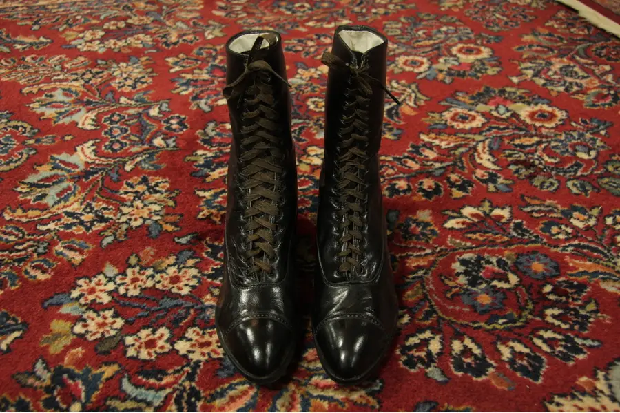 Photo of Pair of Black Leather Boots Early 1900's