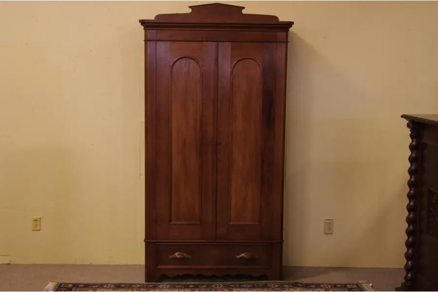 Photo of Victorian Walnut 1870 Armoire or Wardrobe