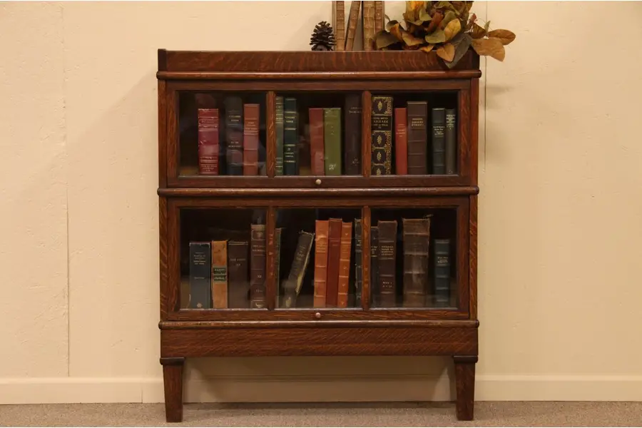 Photo of Stacking Oak Macey Lawyer or Barrister Bookcase