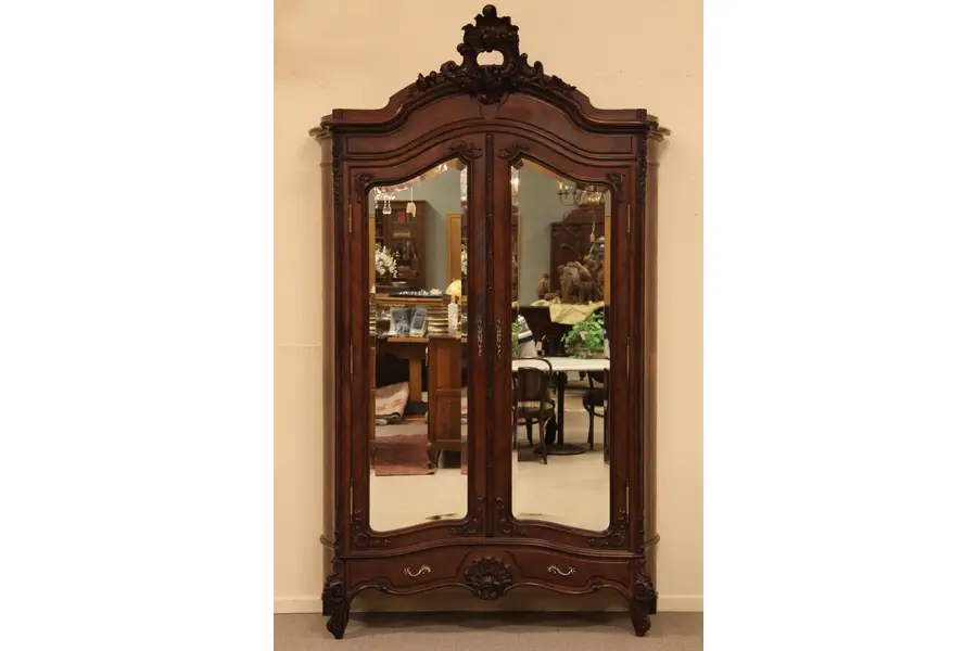 Photo of French Carved Rosewood Antique Armoire