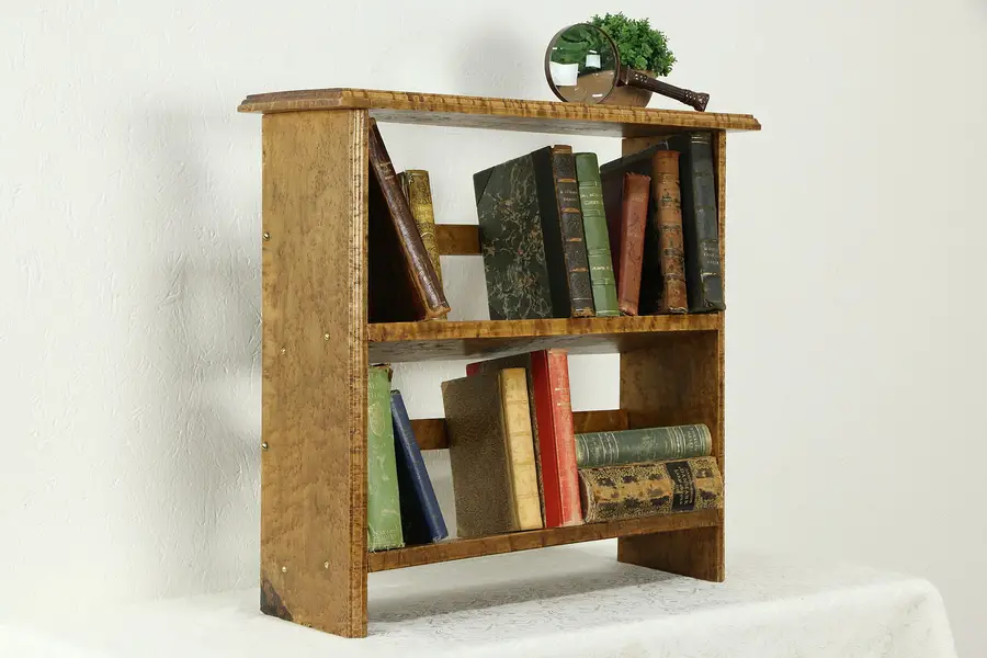 Photo of Birdseye Curly Maple Vintage Handcrafted Bookshelf