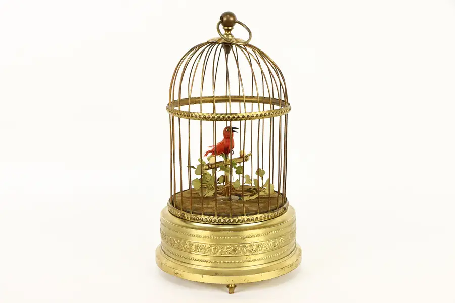 Photo of Singing Bird in Cage Antique Automaton, Ken D Karl Griesbaum Germany