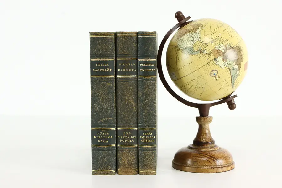 Photo of Set of 3 Gold Tooled Leather Danish Books