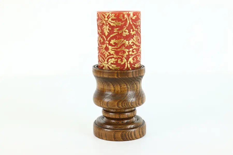 Photo of Farmhouse Vintage Ash Hardwood Candle Holder, E.B. Johnson