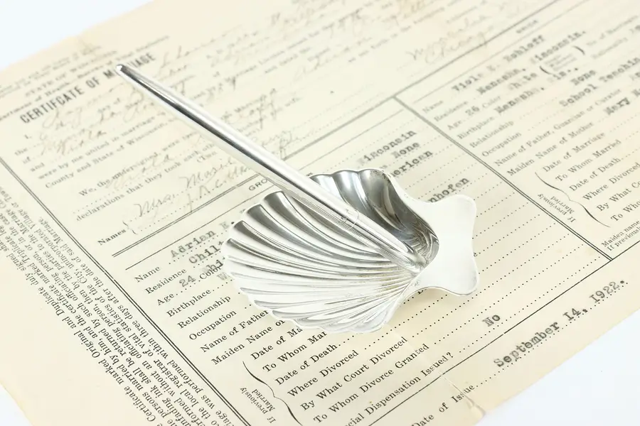 Photo of Tiffany & Co Vintage Sterling Silver Pen & Shell Holder or Stand Desk Set